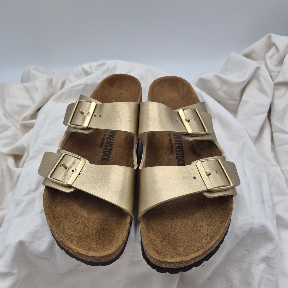 Birkenstock Arizona Birko-flor Gold Women's size 42 US size 11-11.5